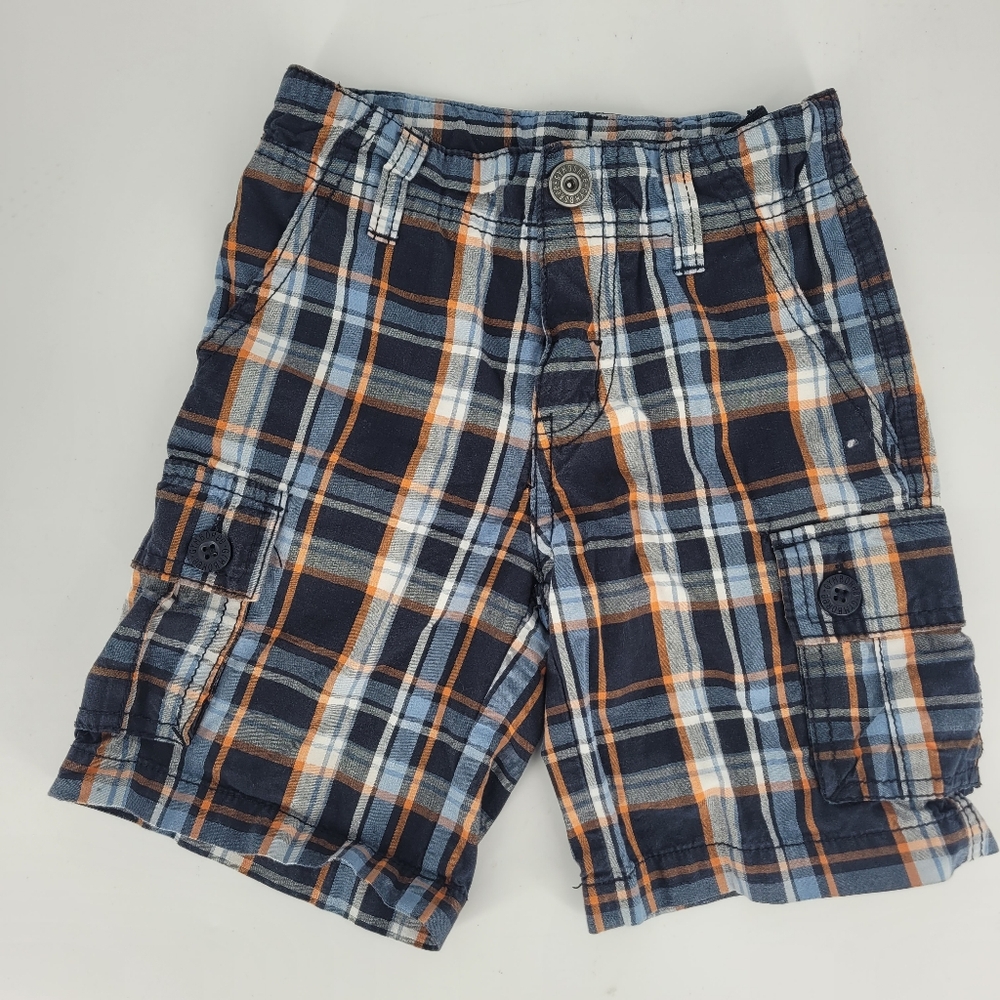 Gymboree Boys Toddler Plaid Shorts Size 3T Blue/Orange